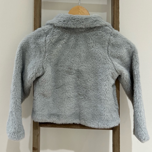 Luxury Faux Fur Coat With Collar for Girls Bolero Jacket Tied Ribbon Warm Cozy - Picture 2 of 8